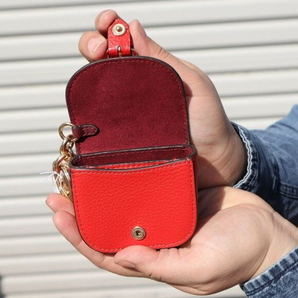 NWT Coach Saddle Bag Charm Keychain in Red - Picture 11 of 12